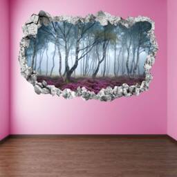 Foggy Forest Trees Wall Decal Sticker Mural Poster Print Art Home Office Decor Kp20 - thumbnail 3