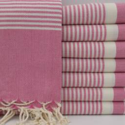 "Turkish Towel, Turkish Peshtemal, Striped Towel, Turkey Towel, Pink Towel, 40""x70" - thumbnail 2