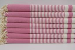 "Turkish Towel, Turkish Peshtemal, Striped Towel, Turkey Towel, Pink Towel, 40""x70"