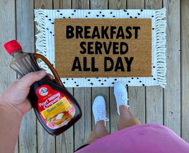 Breakfast Served All Day Doormat, Funny Gift Idea, Closing Gift, Trendy Doormat - image 1
