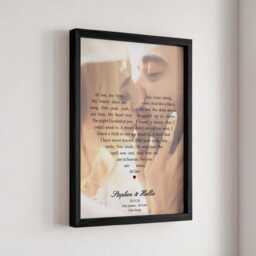 Personalized Song Lyrics Heart Print With Photo - A4 Framed Keepsake - thumbnail 2