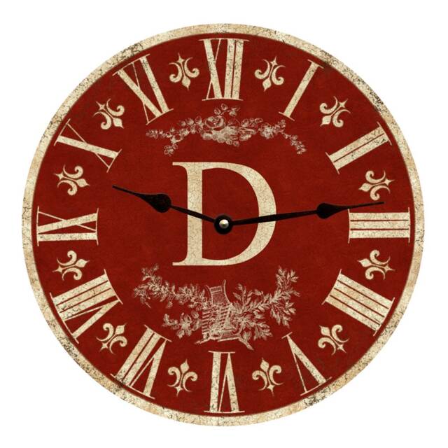 Red Monogram Clock - Personalized Clock - image 1