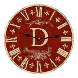 Red Monogram Clock - Personalized Clock - thumbnail 1
