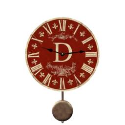 Red Monogram Clock - Personalized Clock - thumbnail 2