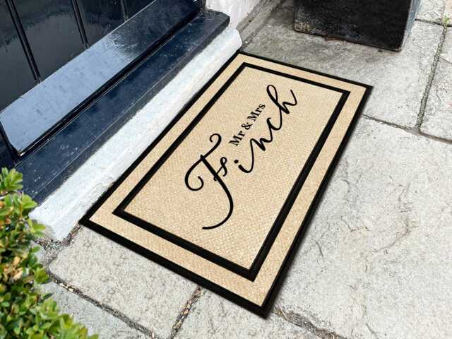 Customized Mr. & Mrs. Doormat - Personalized Newlywed Welcome Mat - image 1