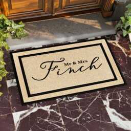 Customized Mr. & Mrs. Doormat - Personalized Newlywed Welcome Mat - thumbnail 3