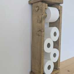 Floor Standing Toilet Roll Holder With Storage - Antique Pine - 0154 - thumbnail 3