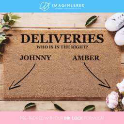 Deliveries Doormat - Who Is in The Right Funny Court Case Amber Heard Johnny Depp Gift Welcome Home Rug - thumbnail 1