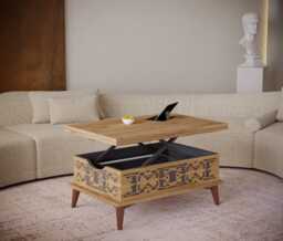 Extendable Lift-Top Coffee & Dining Table 6-In-1 - Space Saving - thumbnail 1