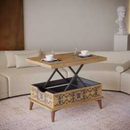 Extendable Lift-Top Coffee & Dining Table 6-In-1 - Space Saving - thumbnail 3