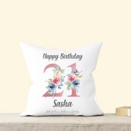 Personalised Age Name Cushion , 18Th 21st 30Th 40Th 50Th 60Th 70Th 80Th 90Th 100Th Girls Mum Nanny Nana Grandma Nanna Nannie Birthday Gift - thumbnail 3