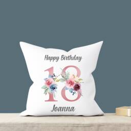 Personalised Age Name Cushion , 18Th 21st 30Th 40Th 50Th 60Th 70Th 80Th 90Th 100Th Girls Mum Nanny Nana Grandma Nanna Nannie Birthday Gift - thumbnail 2