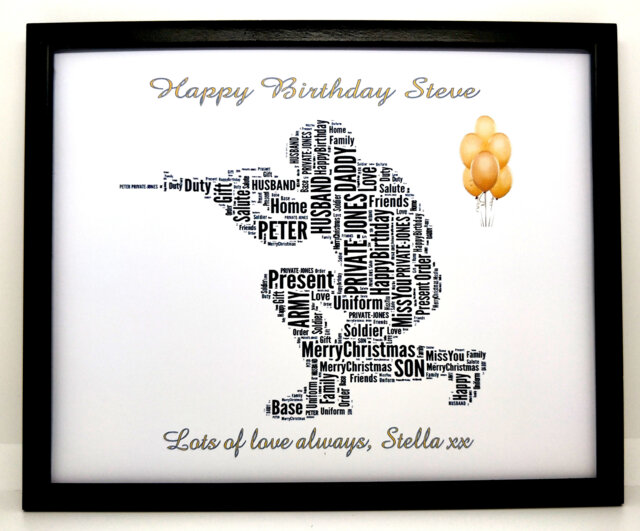 Personalized Army Word Art Print Military Gift, Dad, Husband - 8x10 - image 1
