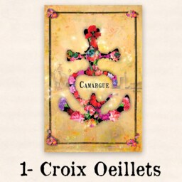 The Poster Of The Croix Camargue With Hyper-Colored Eyelets - Perfect For A Guardian Chic Style Verdine Roulotte Spirit - thumbnail 2