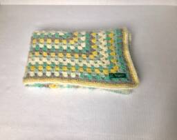 Fuzzy Green Yellow & Grey Baby Blanket - thumbnail 1