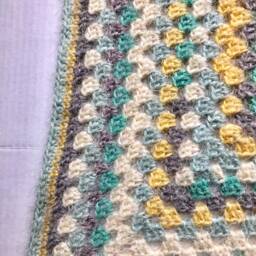 Fuzzy Green Yellow & Grey Baby Blanket - thumbnail 3