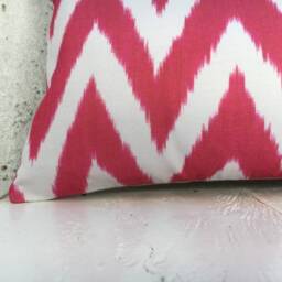 Silk Ikat Lumbar Pillow Cover, Handwoven Accent - 10x24 - thumbnail 3