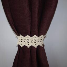 Beige Lace Tiebacks, Curtain Holders, Custom Order Available - thumbnail 2