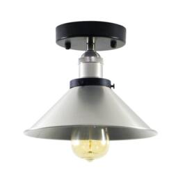 Custom Flush Mount Design Your Own Shade Light Led Mix & Match -Industrial Modern Metal Cone Dome Shades Nickle, Black, Copper, Antique - thumbnail 2