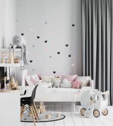 Heart Wall Decals - European Matte Vinyl Stickers, Nursery Decor - thumbnail 1