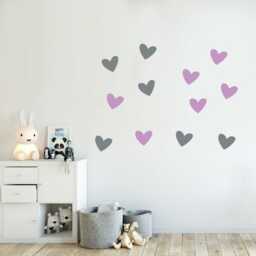Heart Wall Decals - European Matte Vinyl Stickers, Nursery Decor - thumbnail 2