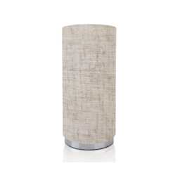 Handmade Linen Pad Lamp With Chrome Base, Ava Dune Night Light