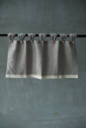 Linen Kitchen Curtain Valance With Ruffle Lace - French Country - thumbnail 1