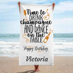 Custom Happy Birthday Gift, Personalized Beach Towel, Gift For Best Friend, Soul Sisters Sister - thumbnail 4
