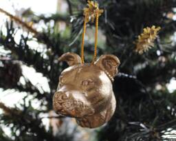 staffordshire Bull Terrier Christmas Ornament Festive Dog Head Tree Decoration - thumbnail 1