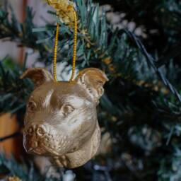 staffordshire Bull Terrier Christmas Ornament Festive Dog Head Tree Decoration - thumbnail 2