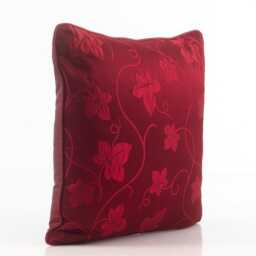 Red Silk Throw Pillow Embossed Floral Designer Pillow, 20x20 - thumbnail 2