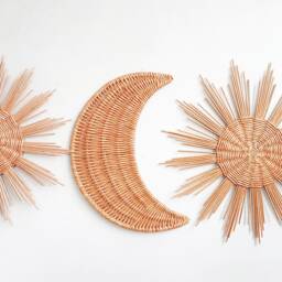 Wicker Sun & Moon Nursery Wall Decor Set - thumbnail 3
