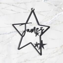 Personalized Star Christmas Ornament - Metallic Glitter Bauble - thumbnail 3