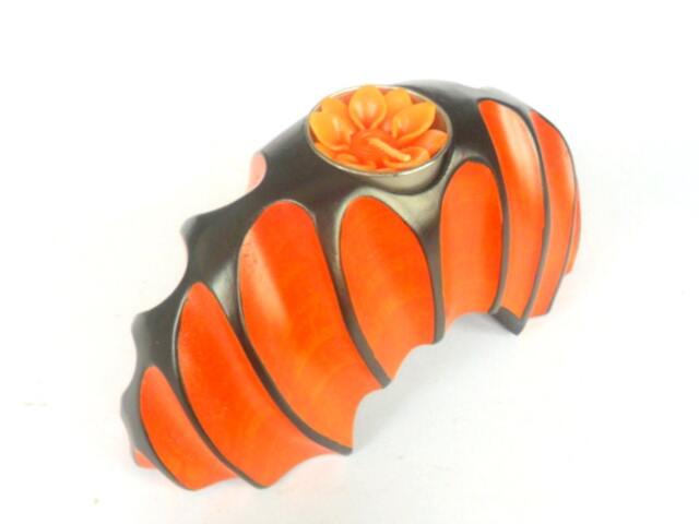 "Handmade Mango Wood Carving Arched Shape Tea Light Candle Holder Hand Carved Home Art Decor Vase Tealight 8""x4""x3" - image 1