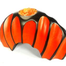 "Handmade Mango Wood Carving Arched Shape Tea Light Candle Holder Hand Carved Home Art Decor Vase Tealight 8""x4""x3" - thumbnail 2