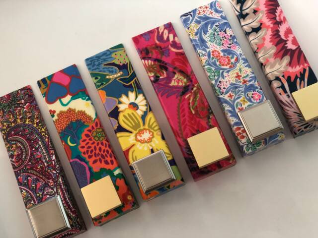 Door Stop Wedge Liberty Print - Recycled Hardwood Vibrant Colours - image 1