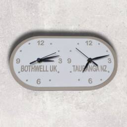 Personalized Two Time Zone Clock Family & Friends Acrylic Wall Decor - thumbnail 2