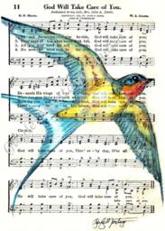 Barn Swallow Art Print, Spiritual Song Sheet Music - Digital Download - thumbnail 1
