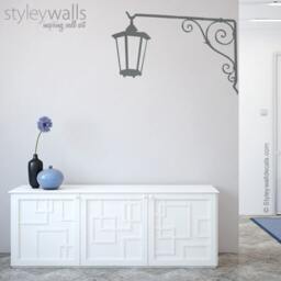 Street Lamp Wall Decal, Corner Sticker, Vinyl Hallway Entrance Decor, Home Decal - thumbnail 2