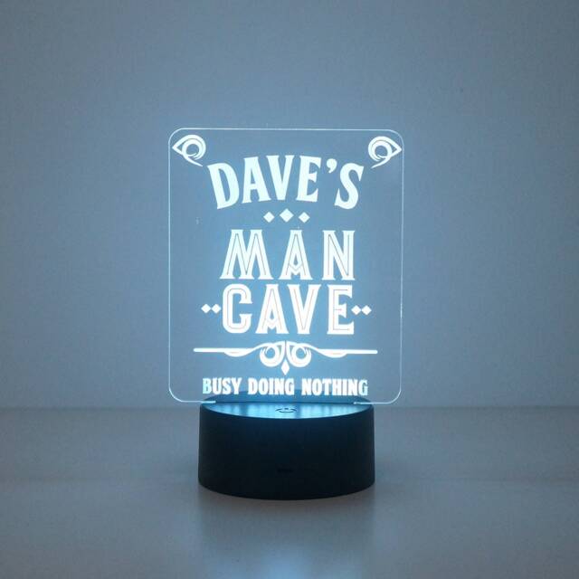 Personalised Man Cave Led Sign - Custom Name Games Room Lamp - image 1