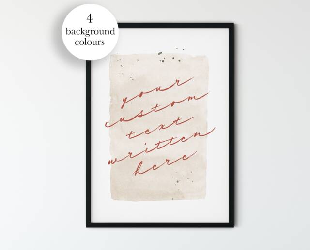 Modern Custom Quote Print, Sign, Wall Art, Prints Typography Personalised Text Print - image 1