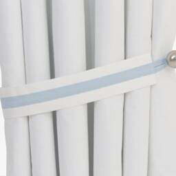 Nursery Blackout Curtains, White Blue Drapes, Window Dressing For Boys, Sky Decor, Light Baby, Customisable Sizes - thumbnail 2