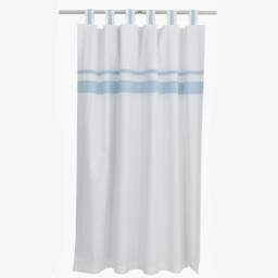 Nursery Blackout Curtains, White Blue Drapes, Window Dressing For Boys, Sky Decor, Light Baby, Customisable Sizes - thumbnail 4