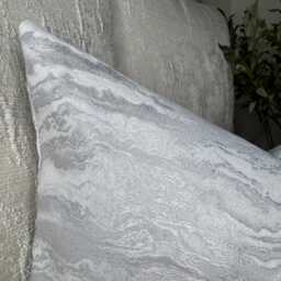 "Silver Marble Cushion Cover 12""x20" - thumbnail 3