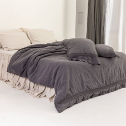 Linen Duvet Cover. Duvet Cover With Lace. Natural Washed, French Linen Bedding. Mooshop New 1 - thumbnail 3