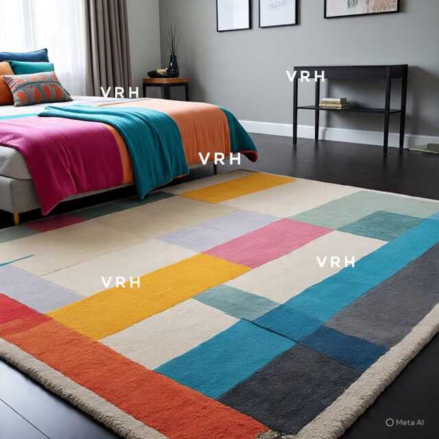 New Luxury Colorful Hand Tufted Wool Oushak Rug, 6x9 Carpet Area Rug - Modern Patchwork Design, Home Decor Hallway Design - image 1