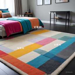 New Luxury Colorful Hand Tufted Wool Oushak Rug, 6x9 Carpet Area Rug - Modern Patchwork Design, Home Decor Hallway Design - thumbnail 1
