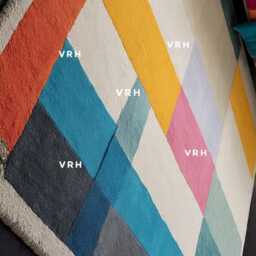 Hand Tufted Wool Area Rug - Modern Patchwork Design - thumbnail 3