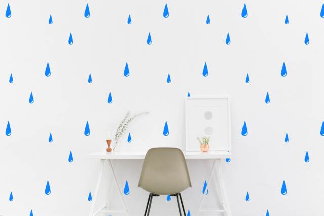 Raindrop Wall Decal Rain Drops Kids Room Wall Sticker Nursery Bedroom, Living Pattern Wallpaper Vinyl Decals Home Decor Stickers - image 1