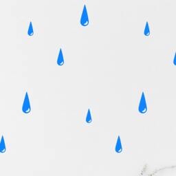 Raindrop Wall Decal Rain Drops Kids Room Wall Sticker Nursery Bedroom, Living Pattern Wallpaper Vinyl Decals Home Decor Stickers - thumbnail 2